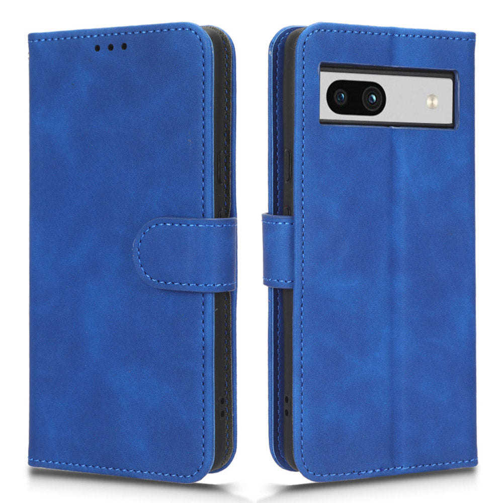 For Google Pixel 7a Skin-touch Feeling PU Leather Flip Wallet Case Full Protection Anti-wear Cell Phone Cover Stand with Wrist Strap For Google Pixel 7a Skin-touch Feeling PU Leather Flip Wallet Case Full Protection Anti-wear Cell Phone Cover Stand with Wrist Strap